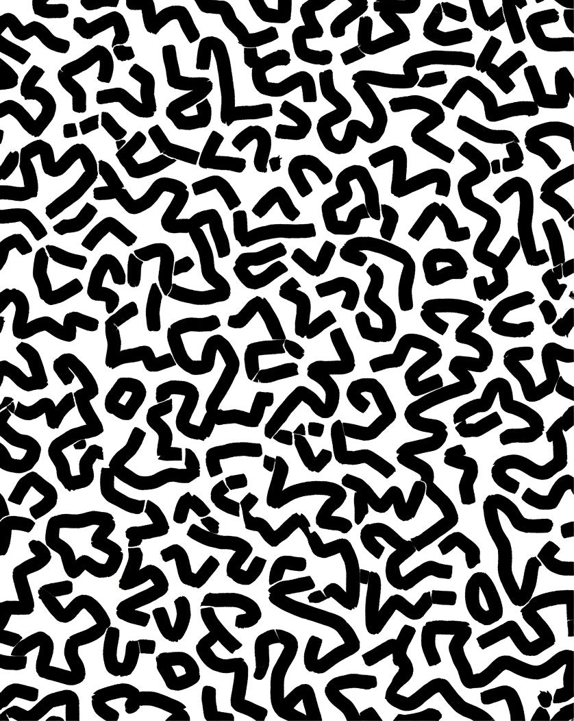 Bold Abstract Scribble Pattern Rug