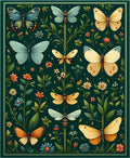 Whimsical Butterfly And Floral Art Rug