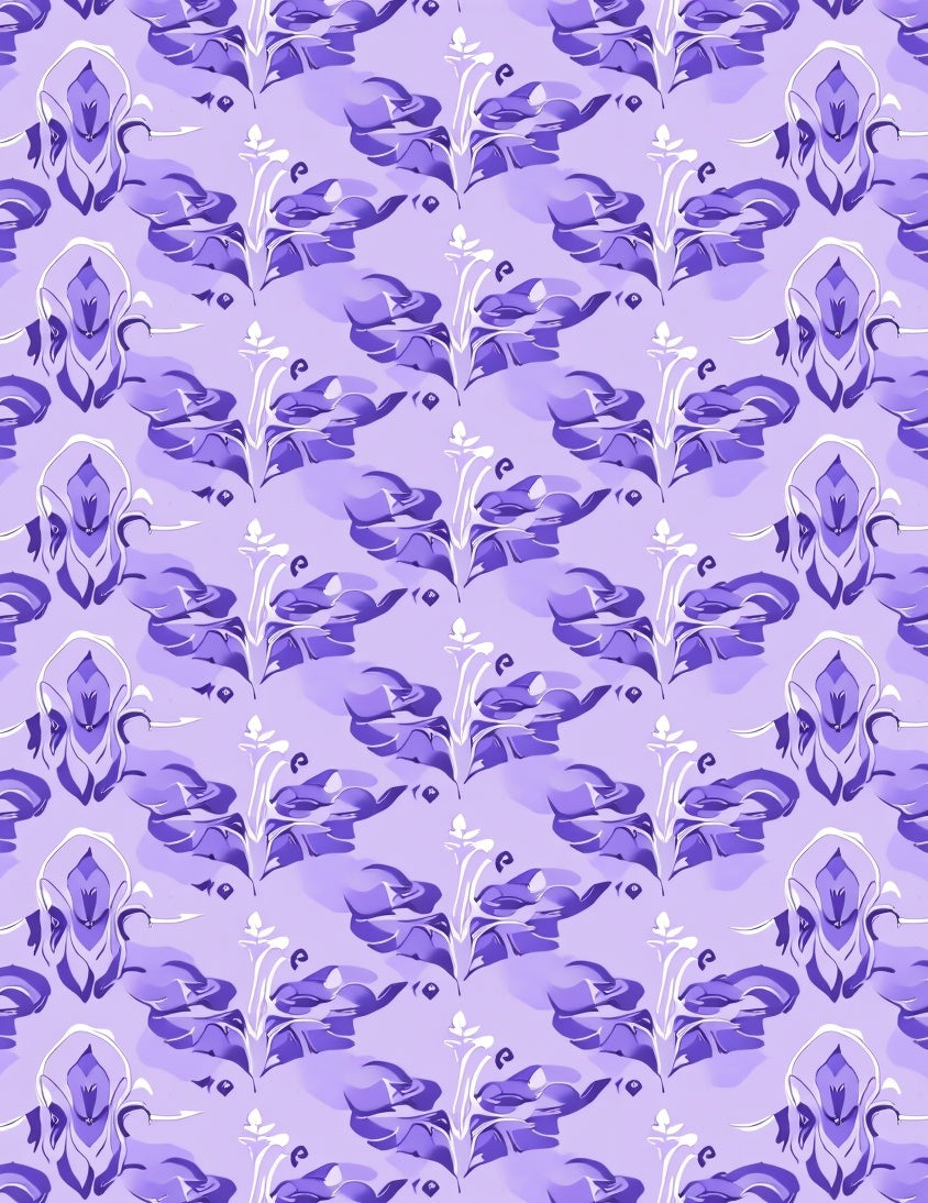Ornate Floral Abstract Lavender Design Rug