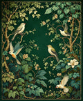 Vintage Birds and Botanical Garden Pattern Rug