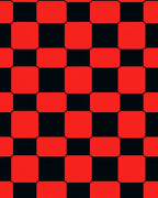 Bold Red Black Checkered Squares Rug