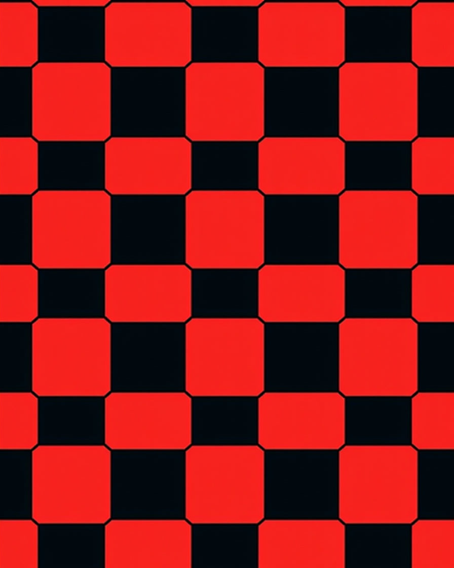 Bold Red Black Checkered Squares Rug