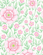 Pink floral vine pattern Rug