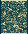 Verdant Floral Botanical Pattern Rug