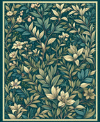 Verdant Floral Botanical Pattern Rug