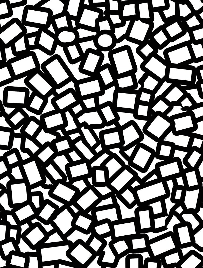 Scattered Rectangles And Circles Design Rug