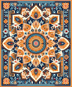 Intricate Mandala Floral Pattern Rug