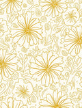 Golden Outline Floral Pattern Rug