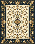 Ornate Floral Cream and Gold Rug