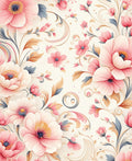 Pastel Floral Swirls Design Rug