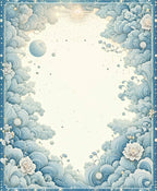 Dreamy Sky Clouds Floral Pattern Rug