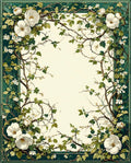 Elegant Green Floral Vine Design Rug