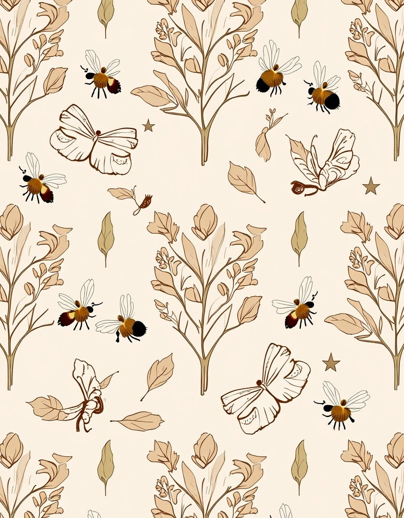 Botanical Insect Butterfly Pattern Rug