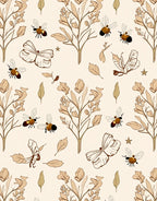 Botanical Insect Butterfly Pattern Rug