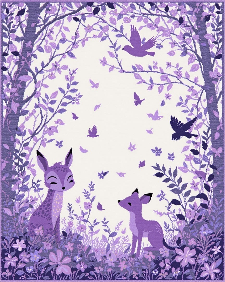 Enchanted Forest Woodland Creatures Rug