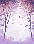 Forest Canopy Purple Bird Scenic Rug