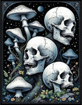 Whimsical Skull Mushroom Forest Rug