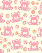 Whimsical Pink Bear Pattern Rug