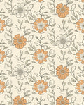 Cream Floral Line Art Pattern Rug