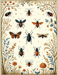 Insect Botanical Whimsical Nature Design Rug
