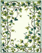 Vine and Leaf Botanical Framed Design Rug