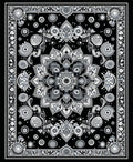 Intricate Black And White Mandala Pattern Rug