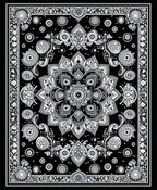Intricate Black And White Mandala Pattern Rug