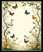 Whimsical Butterflies Blossom Nature Design Rug