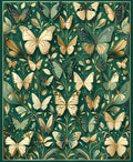 Emerald Golden Butterfly Garden Pattern Rug