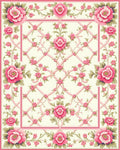 Pink Floral Ribbon Lattice Rug