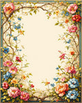 Vibrant Floral Vine Pattern Rug