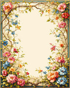 Vibrant Floral Vine Pattern Rug