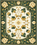 Elegant Floral Border Design Rug
