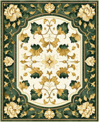 Elegant Floral Border Design Rug
