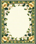 Ornate Floral Vine Border Design Rug