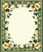 Ornate Floral Vine Border Design Rug