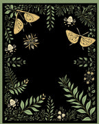 Golden Insect And Leafy Vine Design Rug