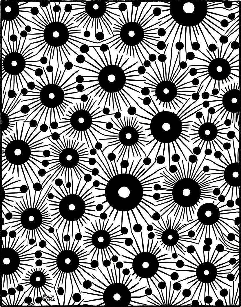 Geometric Flower Pattern Design Rug
