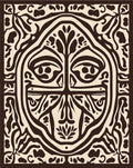 Bold Tribal Style Face Pattern Rug