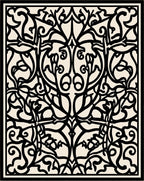 Intricate Black Botanical Nature Scroll Design Rug