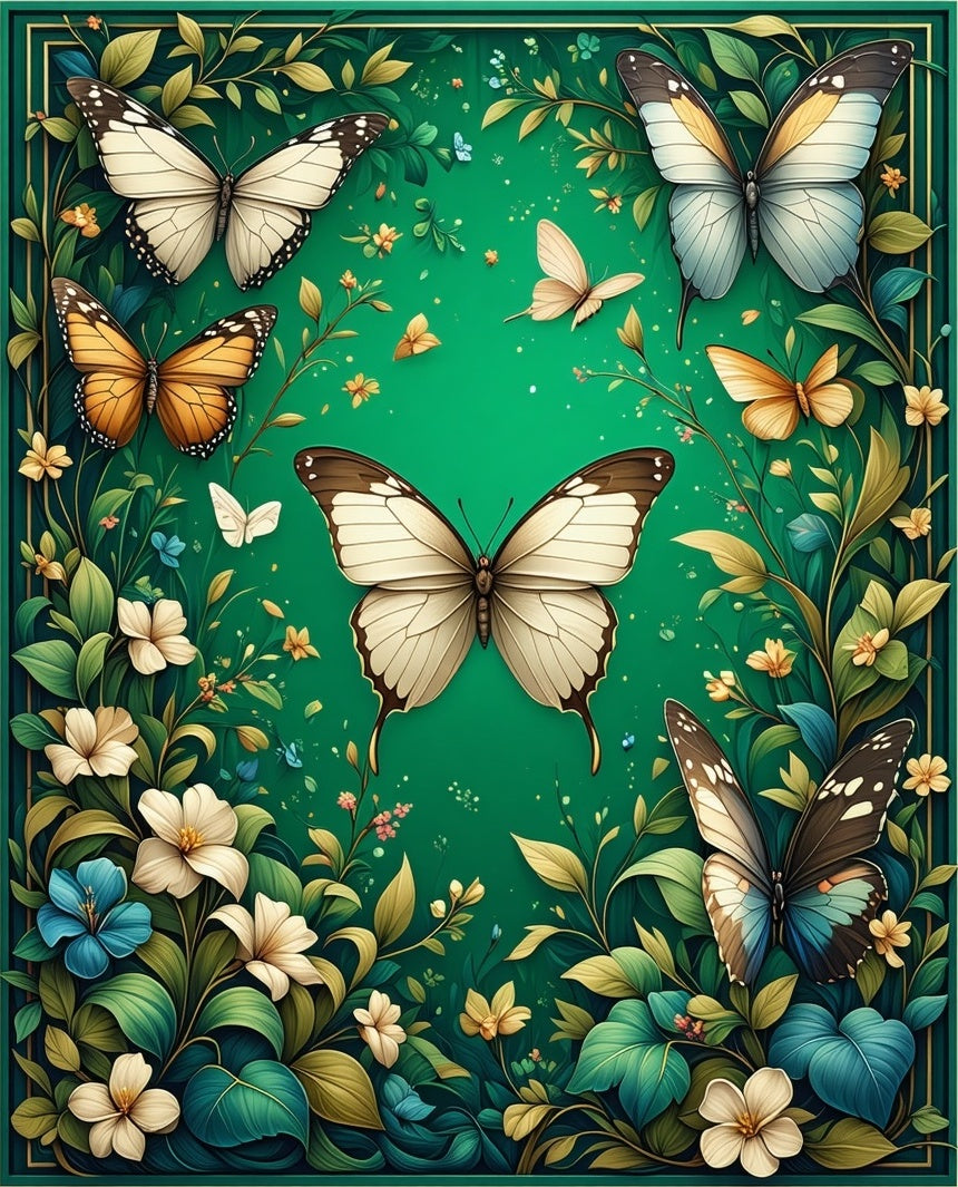 Lush Garden Butterfly Medley Rug
