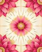 Ornate Floral Sunburst Pattern Rug