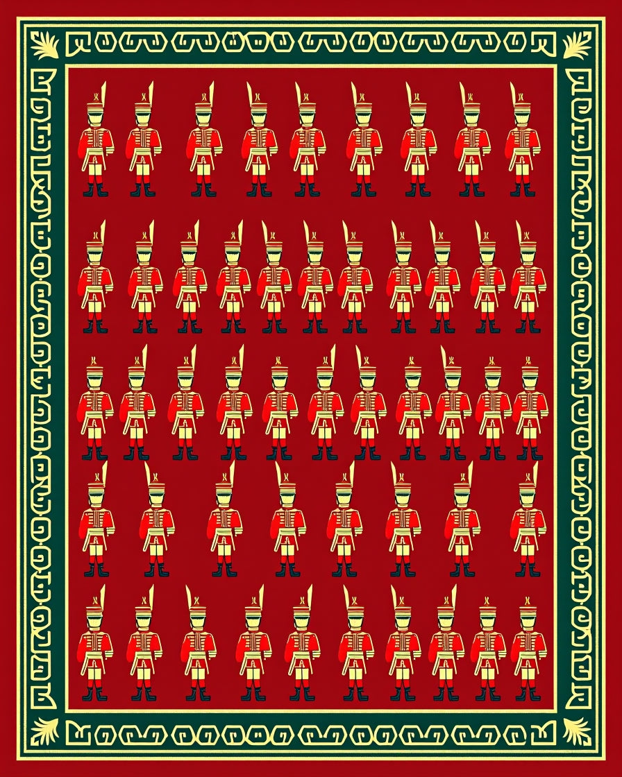 Crimson Soldier Guard Motif Rug