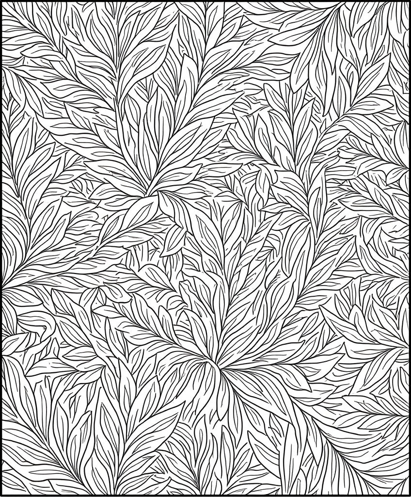 Botanical Leaf Pattern Design Rug