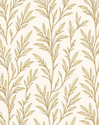 Elegant Branch Pattern Subtle Gold Design Rug