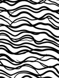 Black White Wavy Stripe Pattern Rug