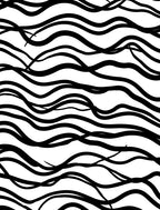 Black White Wavy Stripe Pattern Rug