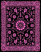 Elaborate Floral Mandala Pattern Rug