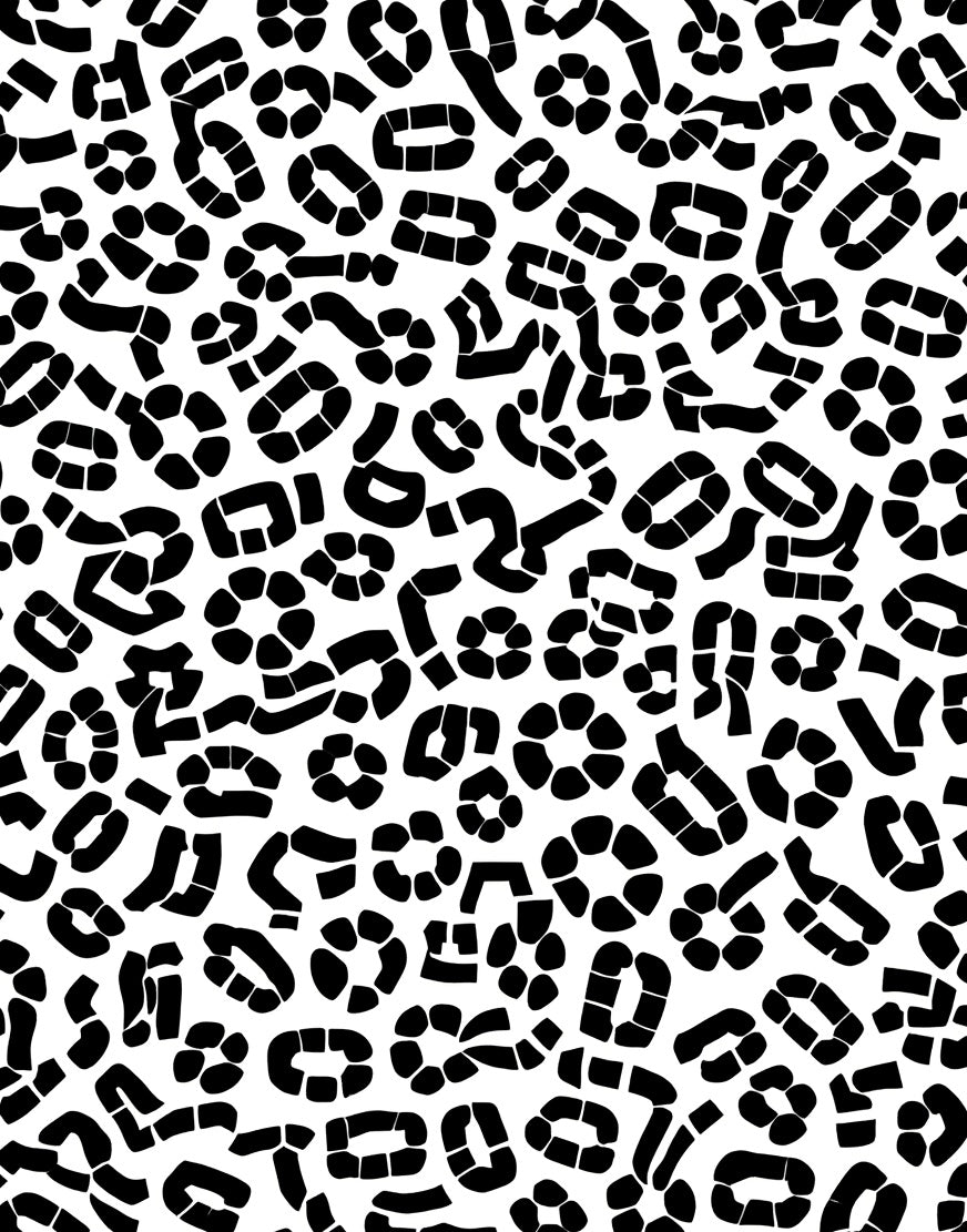 Abstract Black White Animal Print Rug