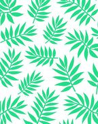 Green Leafy Tropical Pattern Rug